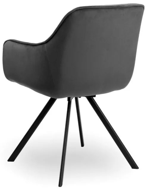 Jedálenská stolička SYDNEY zamatová, grafitová