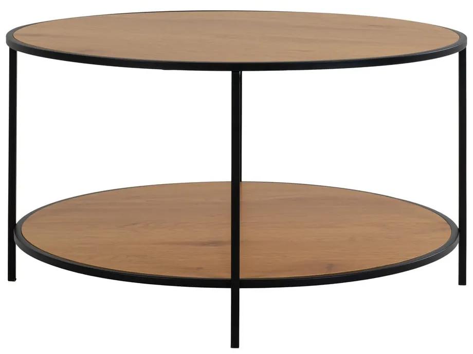 Okrúhly konferenčný stolík s doskou v dubovom dekore v prírodnej farbe ø 80 cm Vita – House Nordic