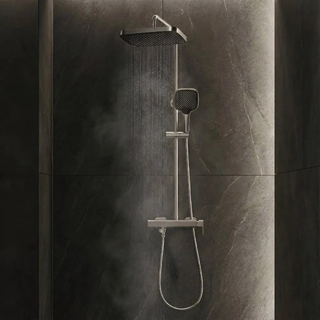 Rea Arlo, sprchový set s vaňovým výtokom, brúsená oceľ, REA-P7340