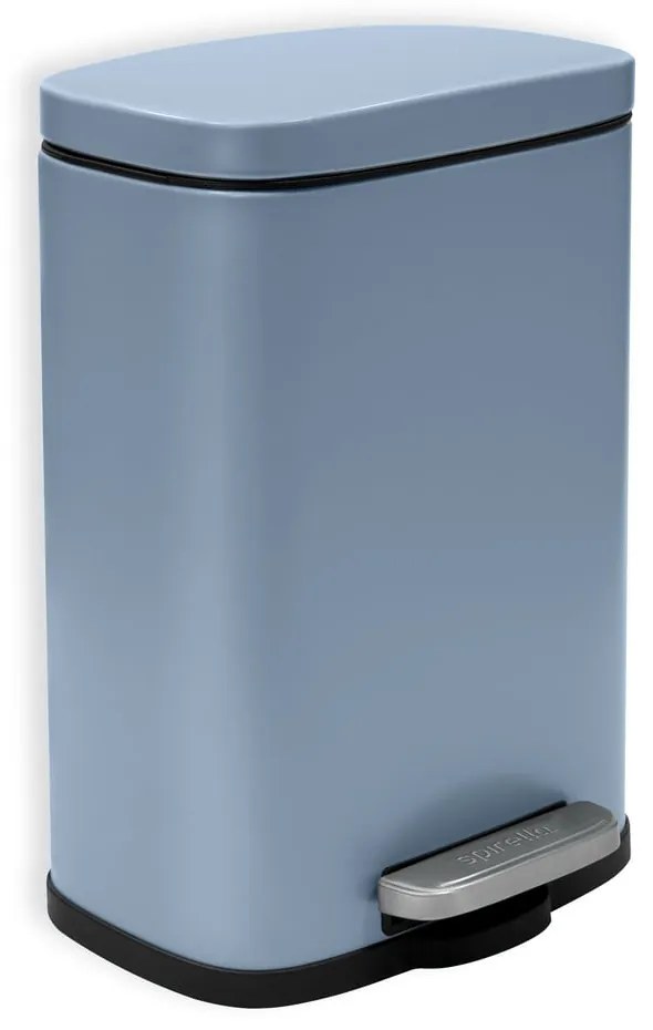 Svetlomodrý nášľapný oceľový odpadkový kôš 5 l Akira – Spirella