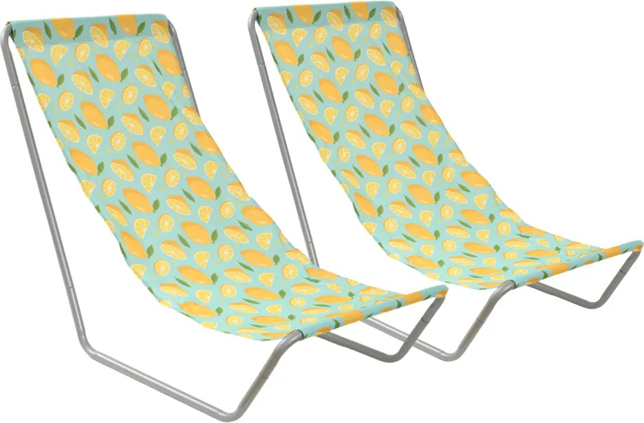 Sada 2 ks skladacích plážových ležadiel SAND LEMON, farebné