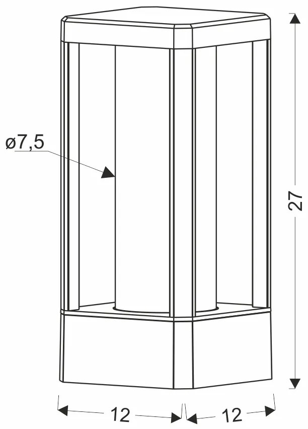 Candellux Čierne fasádne svietidlo Cissus pre žiarovku E27 IP54 51-32454