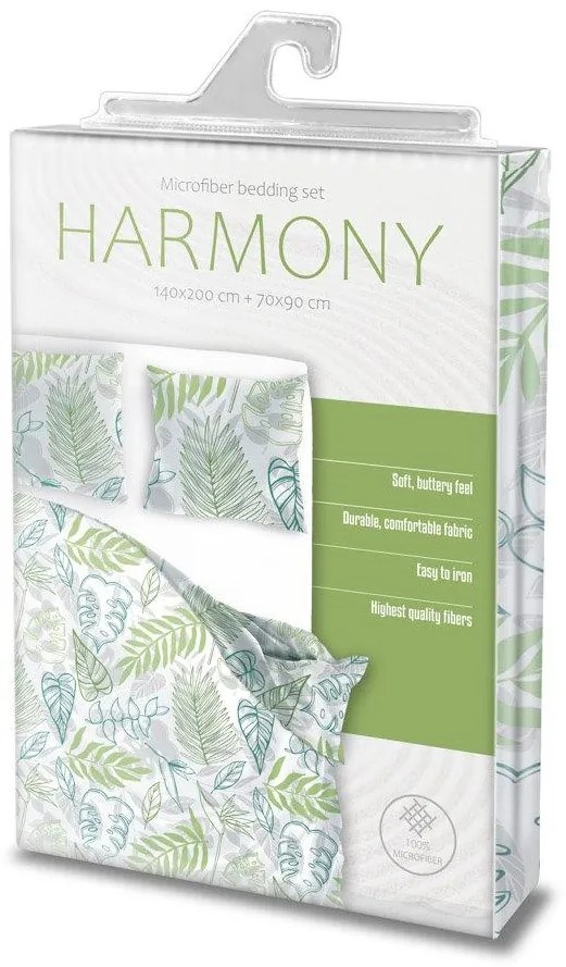 POSTEĽNÉ OBLIEČKY 140x200 + 70x90 LISTY HARMONY 013