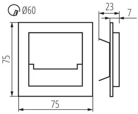 LED dekoratívne schodiskové svietidlo SABIK MINI 0,8W 13lm 3000K Warm Kanlux