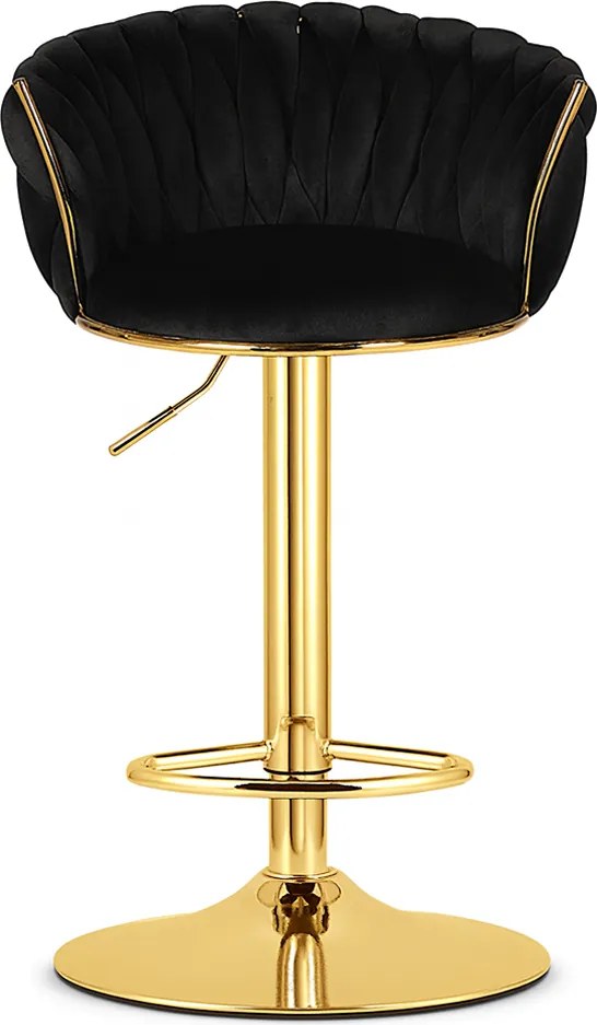 Sada 2 barových stoličiek MIG čierna / zlatá podnož