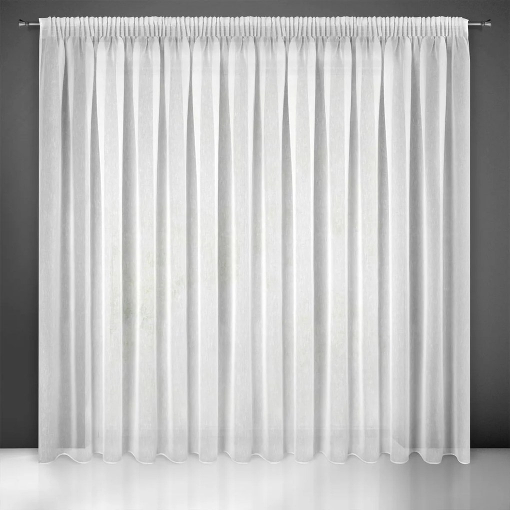 Biela záclona SONIA so štruktúrou jemného dažďa 300x250 cm