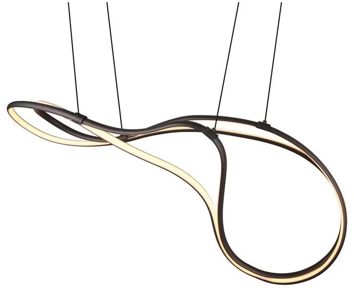 Čierne LED závesné svietidlo s kovovým tienidlom Nala – Trio Select