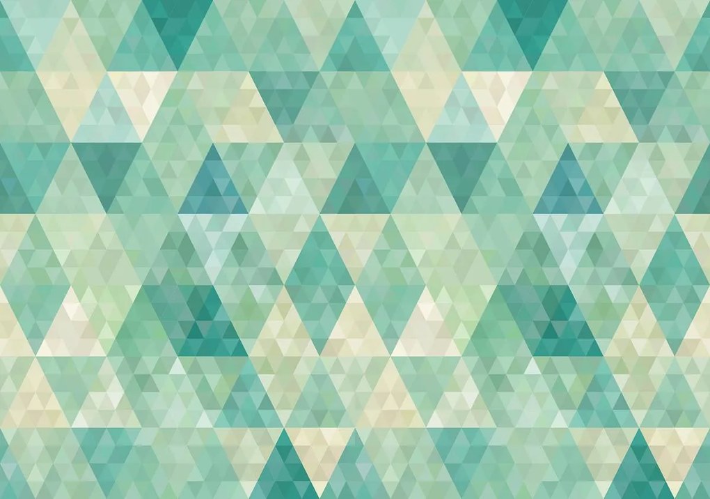 Fototapeta - Tyrkysové trojuholníky (254x184 cm)