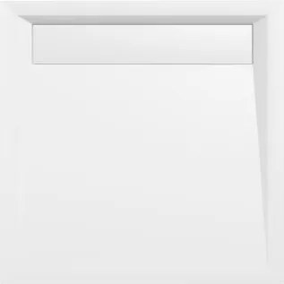 POLYSAN - ARENA sprchová vanička z litého mramoru se záklopem, čtverec 90x90x4cm, bílá (71601)