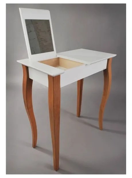 Biely toaletný stolík so zrkadlom Ragaba Dressing Table, dĺžka 85 cm