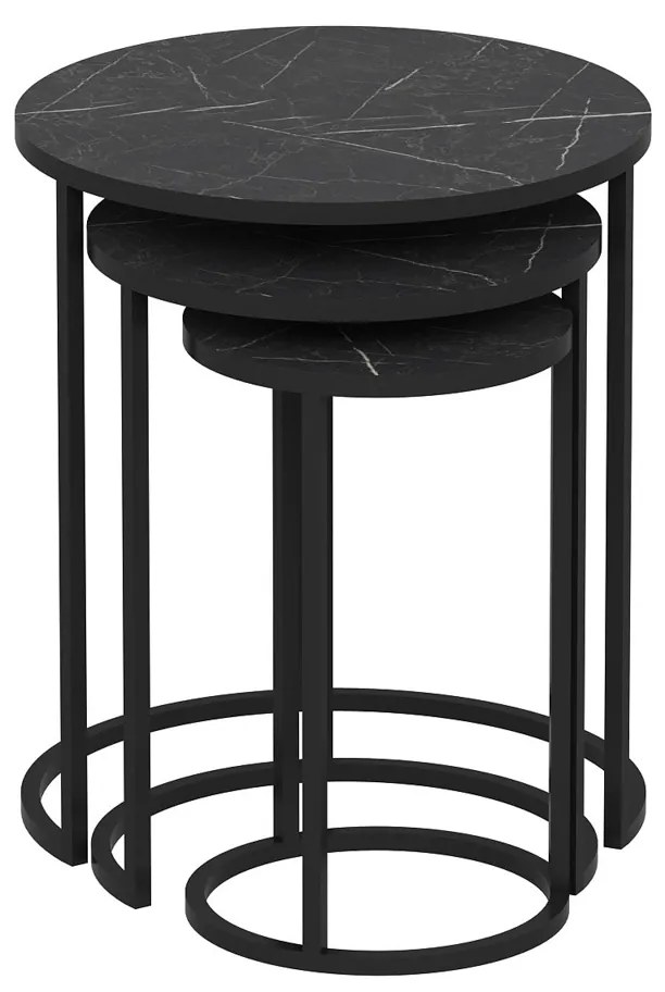 Skladací stôl Gloria Black, 3 ks