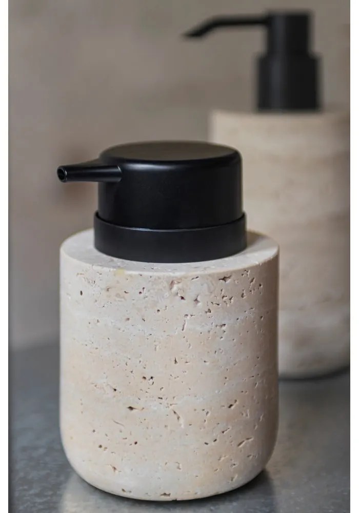 Béžový kamenný dávkovač mydla 250 ml Travertine – Mette Ditmer Denmark