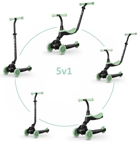 QPlay - Detská kolobežka 5v1 SEMA zelená