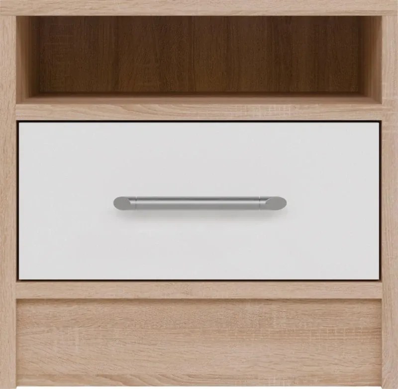 Nočný stolík Smart, sonoma/biela