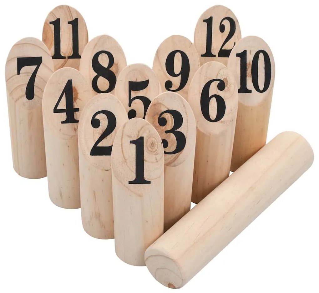 Záhradná hra Kubb vikingský šach drevená