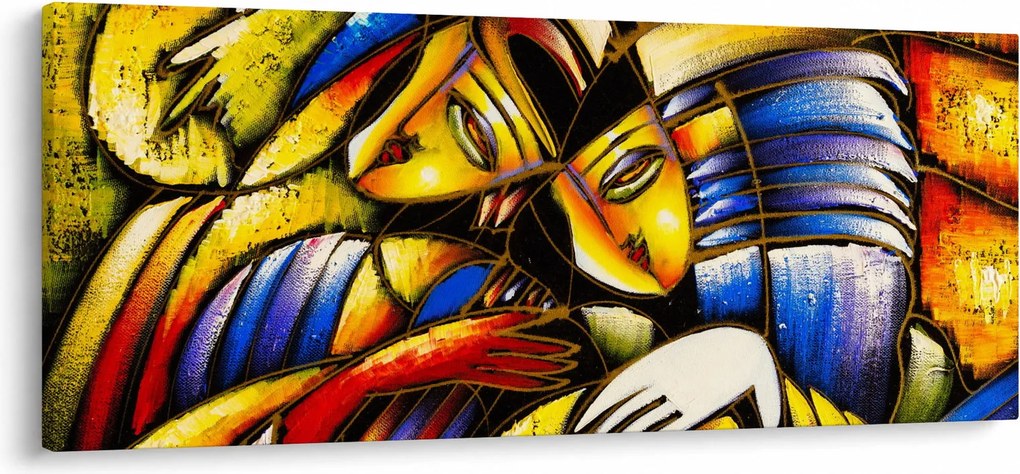 Obraz - Olejomaľba, milenci (120x50 cm)