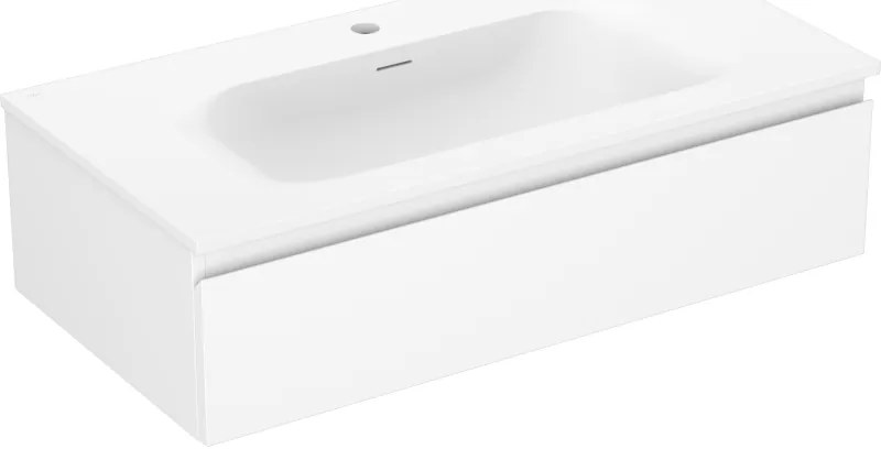 Mexen Orio, kúpeľňová skrinka 90 cm s umývadlom Vela, 1 zásuvka, biela matná, 91A10-09023-1-BF01-W23M01