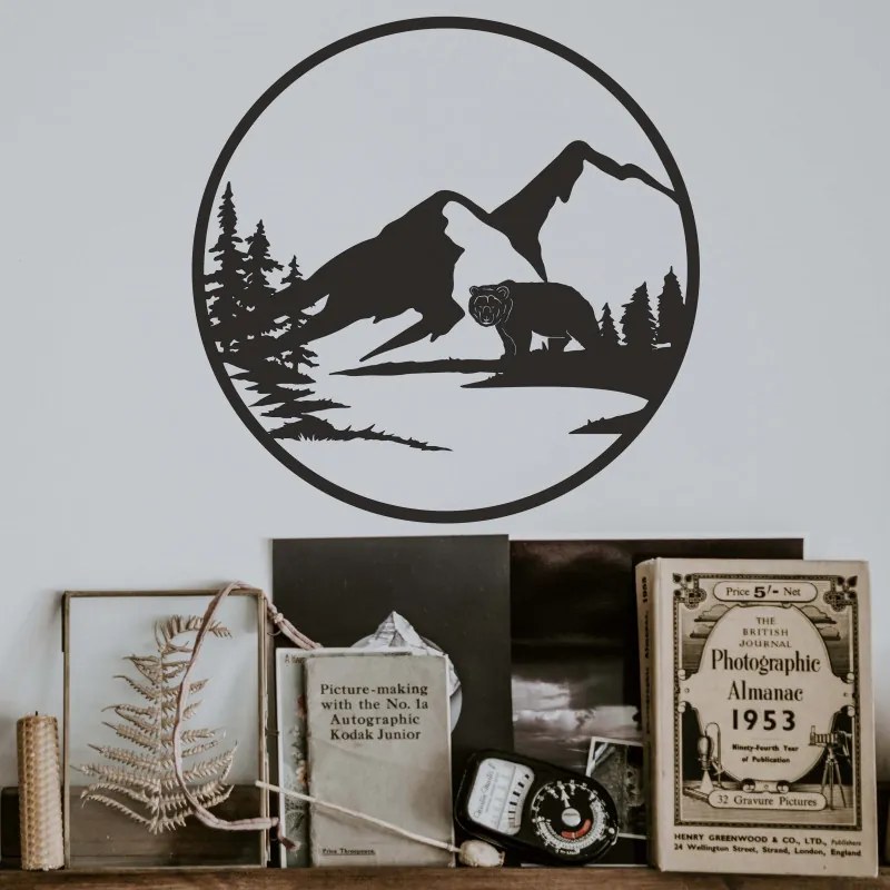 Drevený obraz na stenu príroda s motívom medveďa | SENTOP PR0409