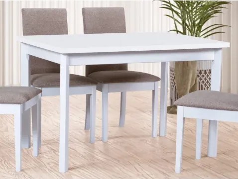 Obdĺžnikový jedálenský stôl Maxim 120x80 cm, bielená borovica/biely%