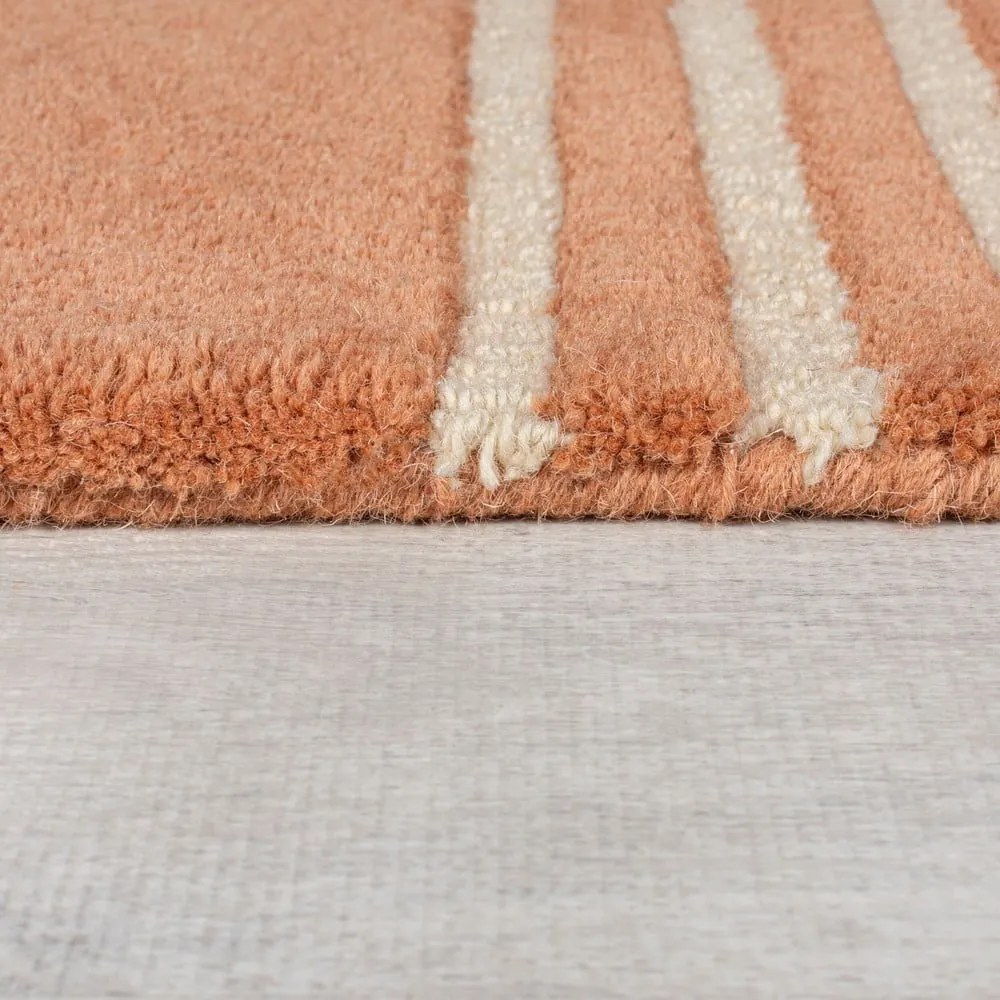 Ručne tkaný vlnený koberec v terakotovej farbe 120x180 cm Lozenge Terracotta – Flair Rugs