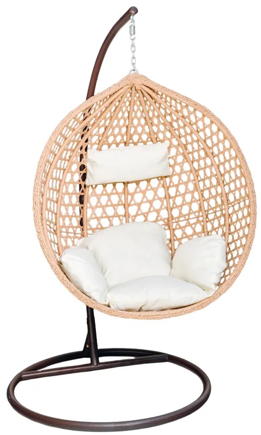 Svetlohnedé závesné kreslo TROPIKAL so stojanom