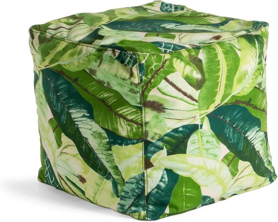 Zelený puf La Forma Tropical, 45 x 45 cm