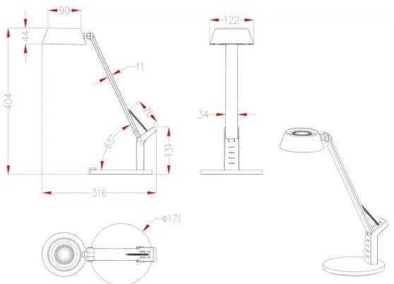 Globo 58422B - LED Stmievateľná stolná lampa URSINO LED/8W/230V