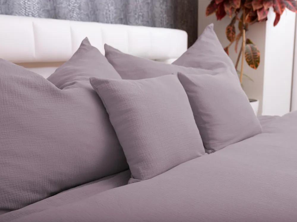 Biante Mušelínové posteľné obliečky Nature MSN-013 Pastelovo fialové Jednolôžko 140x200 a 70x90 cm