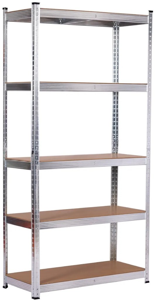 Kovový regál BestBerg BBMS-10 / 5 políc / strieborná/hnedá