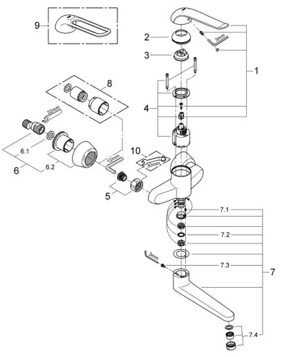 GROHE 32773000 - Umývadlová batéria EUROECO SPECIAL 257 mm lesklý chróm