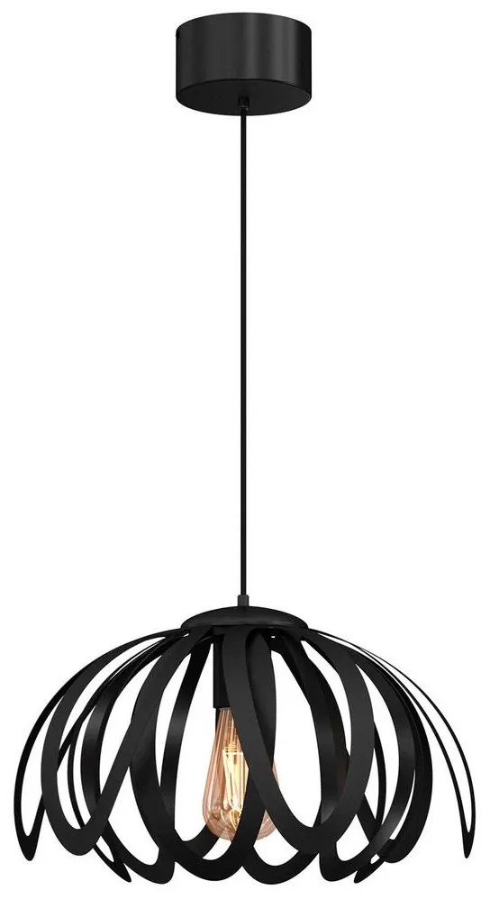 Luminex Luster na lanku ORCHID 1xE27/60W/230V čierna 4098