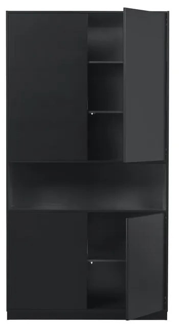 Čierna modulárna skrinka z borovicového dreva 110x210 cm Finca – WOOOD