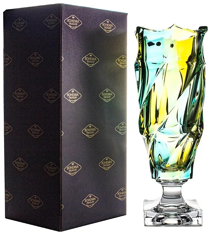 KRIŠTÁĽOVÁ VÁZA BOHEMIA FLAMENCO LEMON 380MM