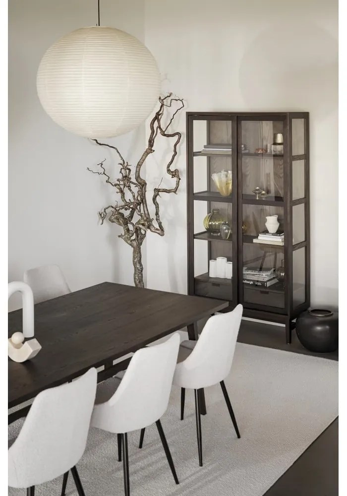 Hnedá vitrína v dekore duba s posuvnými dverami 100x203 cm Hazelton – Rowico