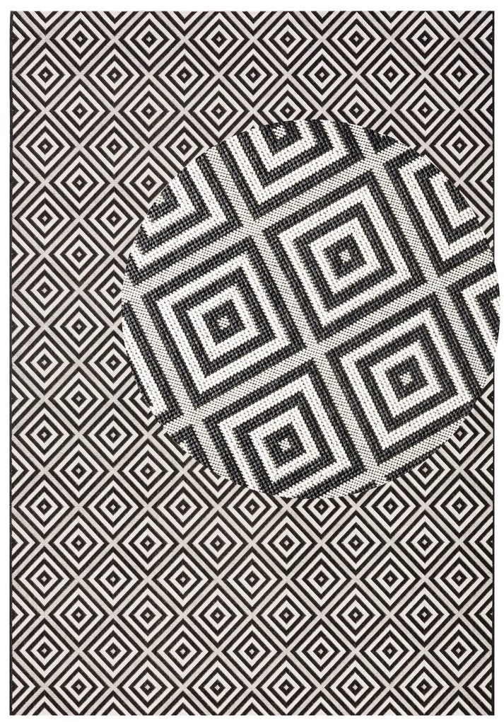 Hanse Home, Kusový koberec Meadow 102470 Black – na von aj na doma, 160x230, čiernobiela, chodba / predsieň
