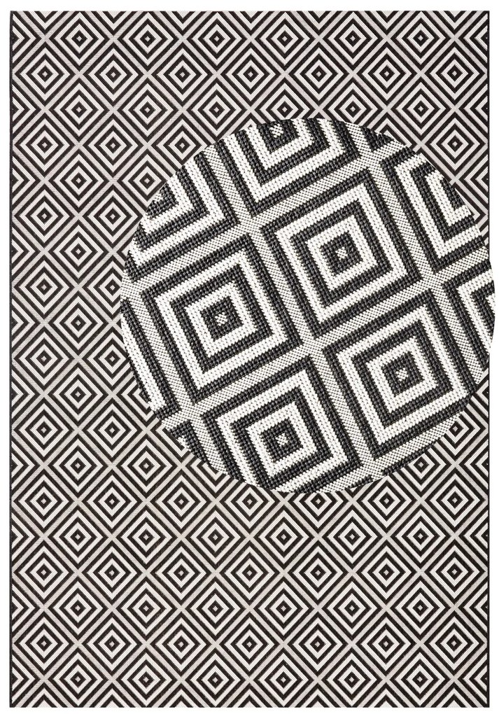 Hanse Home, Kusový koberec Meadow 102470 Black – na von aj na doma, 240x340, čiernobiela, chodba / predsieň