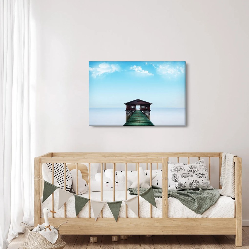 Obraz domu na mori (90x60 cm)
