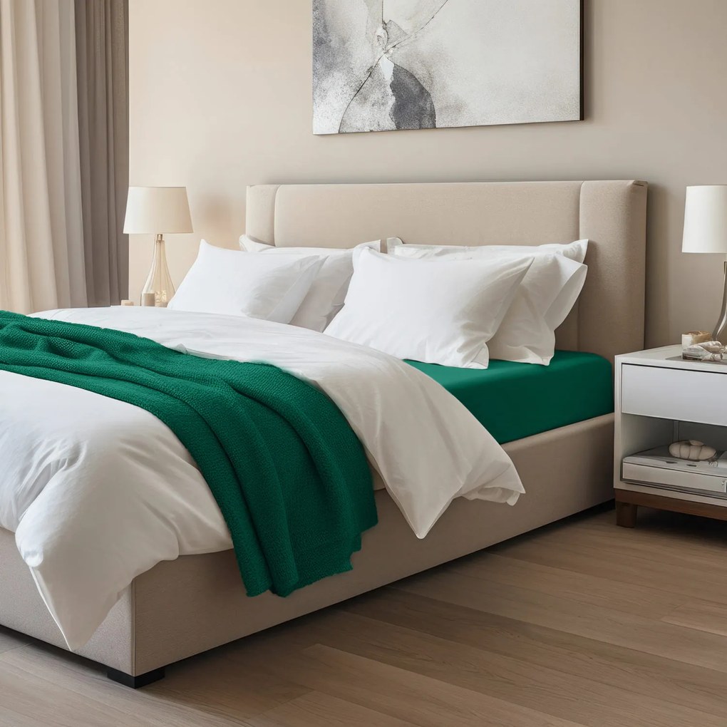 JERSEY PRESTIERADLO 180X200 CM, VÝŠKA 30 CM ZELENÉ
