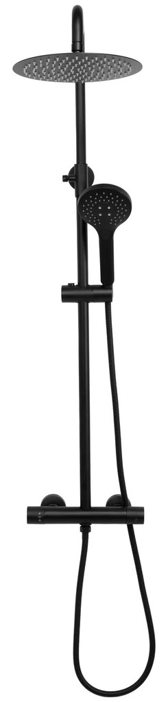 Rea Vincent, sprchový set s termostatickou batériou a dažďovou hlavicou 25cm, čierna matná, REA-P6600