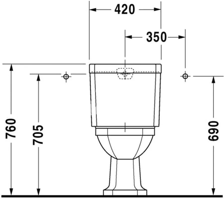 Duravit 1930 - WC kombi misa, spodný odpad, biela 0227010000