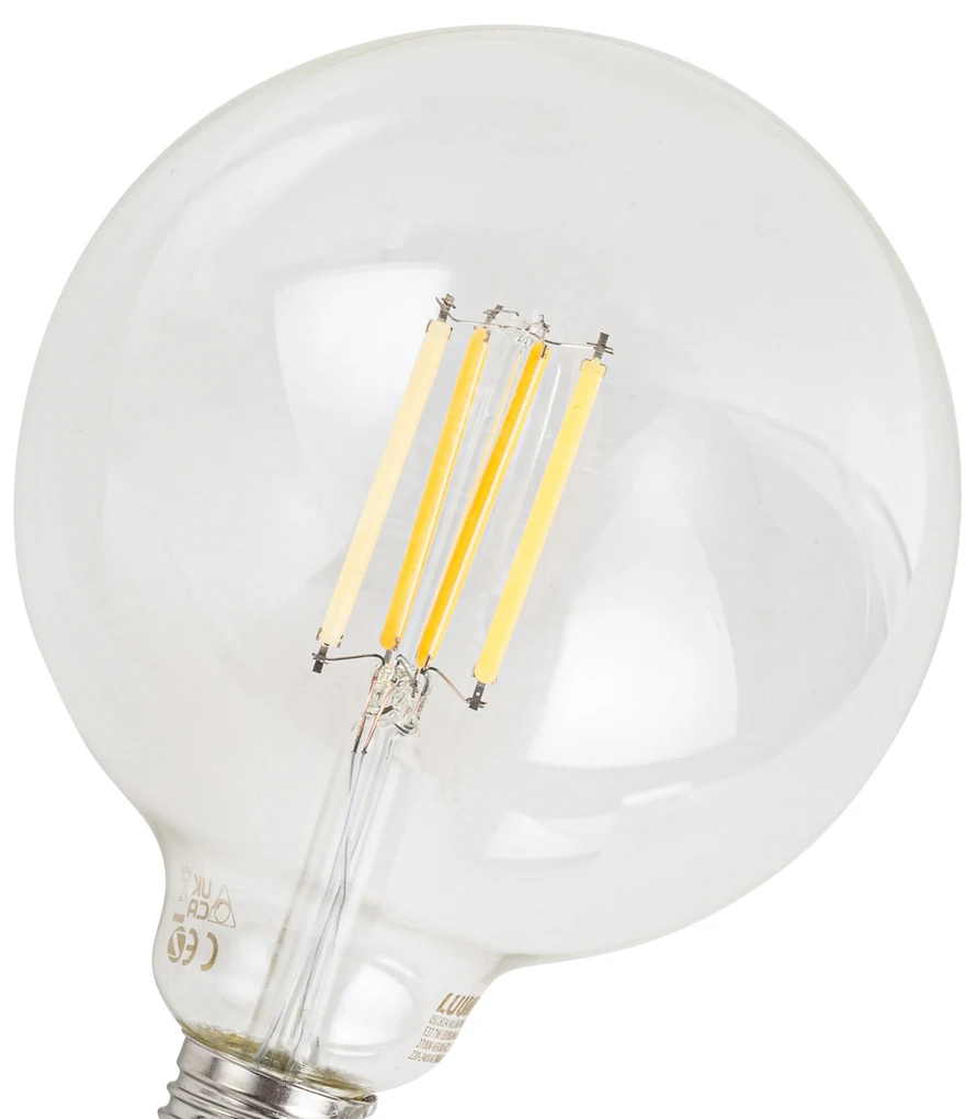 Stmievateľná LED žiarovka E27 G125 číra 7W 806lm 2700-6500K