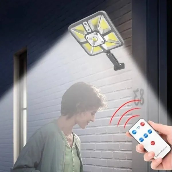 Závesná solárna LED lampa 600W s IR diaľkovým ovládaním čierna ZD97