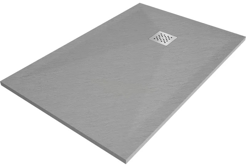 Mexen Stone+ kompozitná štvorcová sprchová vanička 100 x 80 cm, Šedá-Betón - 44618010