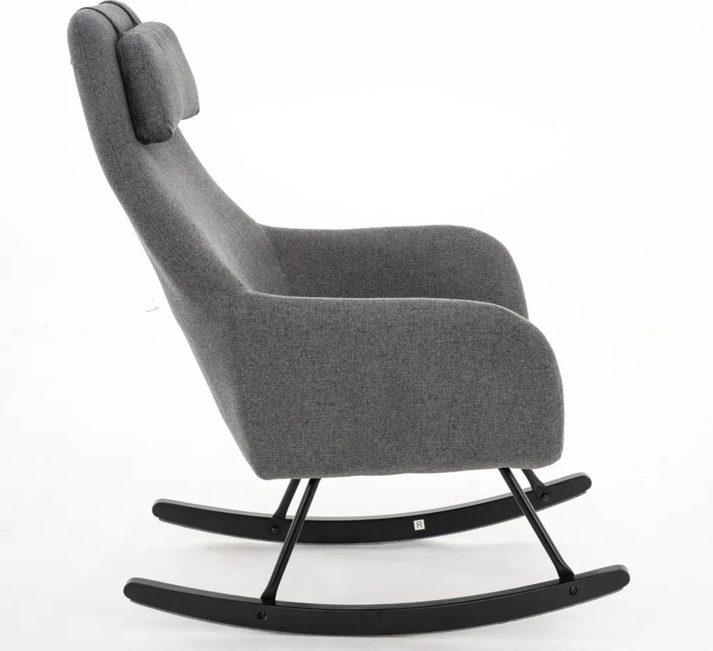 Hojdacie kreslo Galileo, stredne šedá tkanina