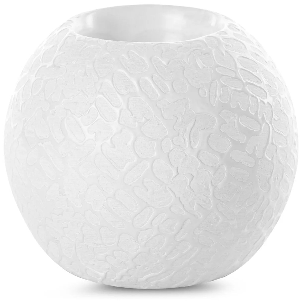 KERAMICKÝ SVIETNIK RISO (FI) 9X8 CM BIELA