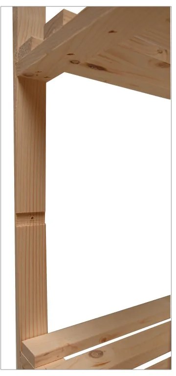 DEMA Drevený regál, 5 políc, 80x30x170 cm