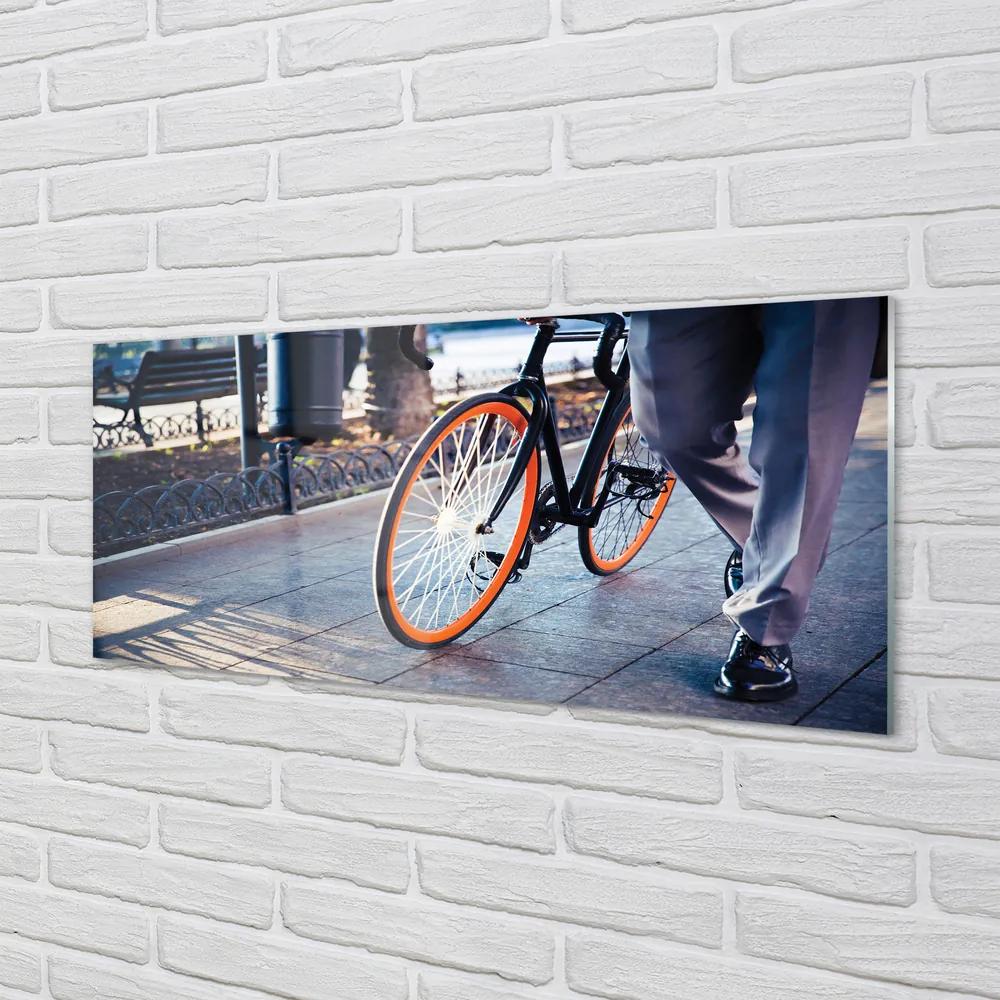 Obraz plexi Mesto na bicykli noha 120x60 cm