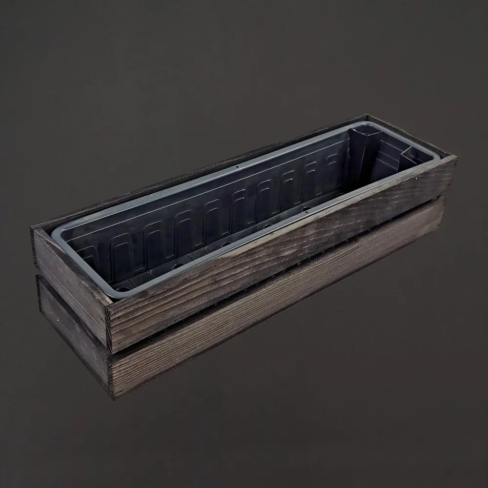 AMADEA Drevený obal s hrantíkom morený, 61,2x19,6x15cm, český výrobok