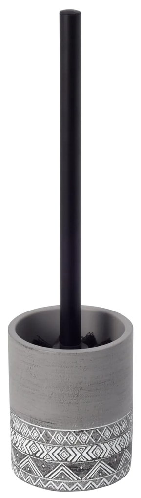 BISK Erga LOMO, toaletná WC kefa na postavenie, betónová šedá-čierna matná, ERG-08397