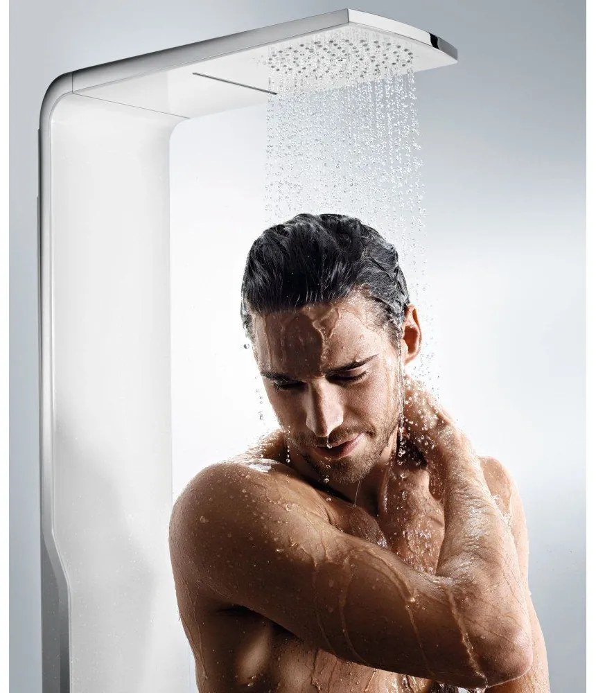 HANSGROHE Raindance termostatický sprchový panel Lift na stenu, horná sprcha 2jet priemer 180 mm, ručná sprcha 1jet, matný chróm, 27008000